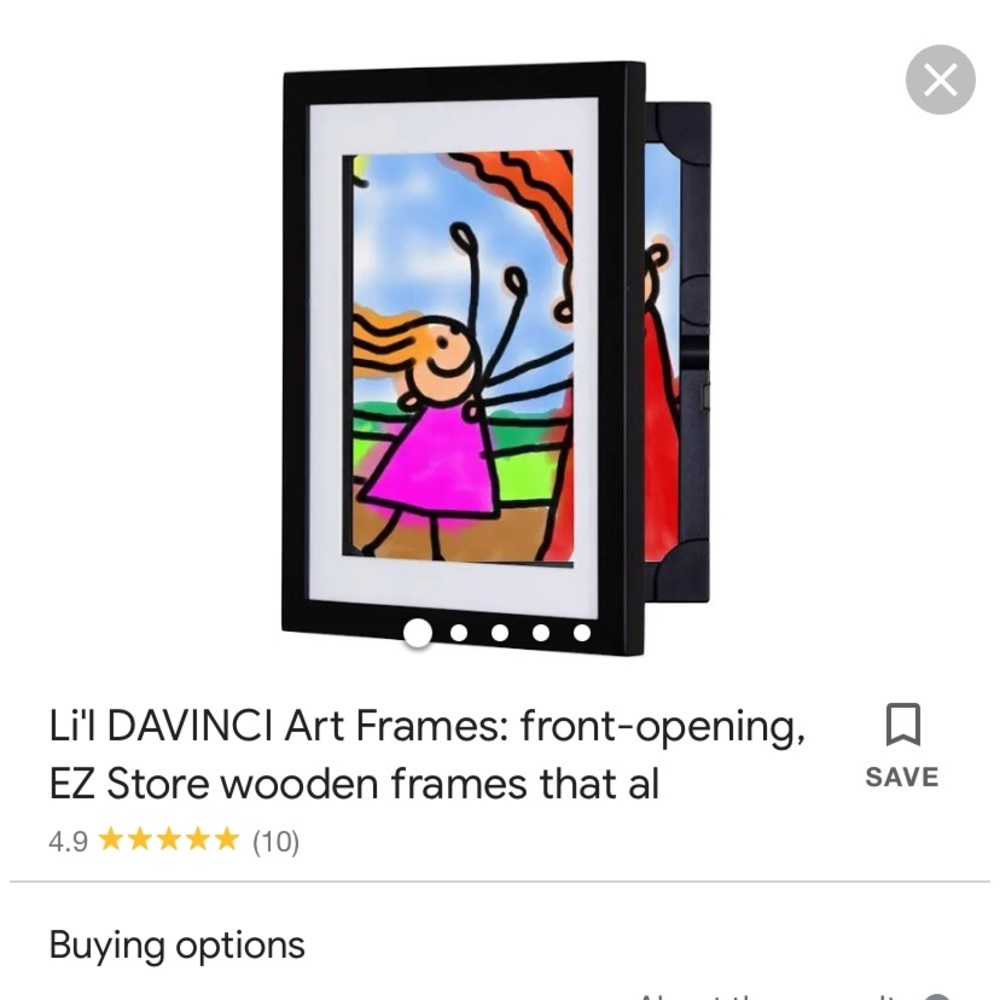 Li'l Davinci Kid's Art Frame black front load artwork display unique modern